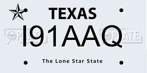 I91AAQ Texas License Plate