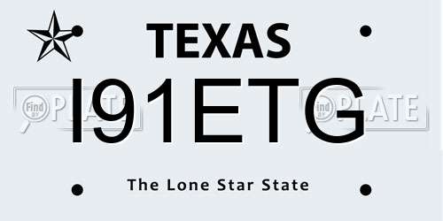 I91ETG Texas License Plate