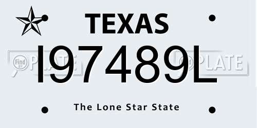 I97489L Texas License Plate
