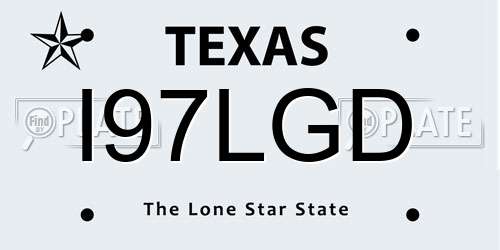 I97LGD Texas License Plate