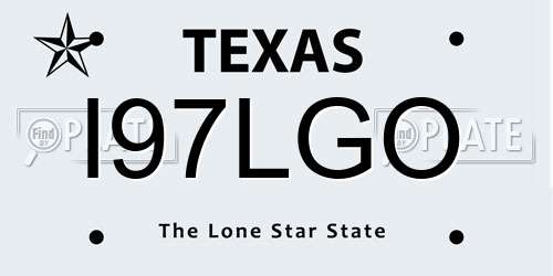 I97LGO Texas License Plate