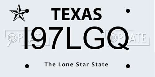 I97LGQ Texas License Plate