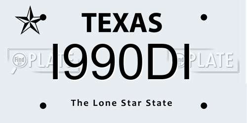 I990DI Texas License Plate