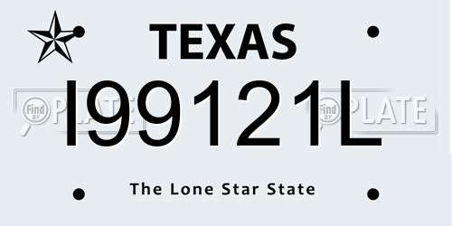 I99121L Texas License Plate