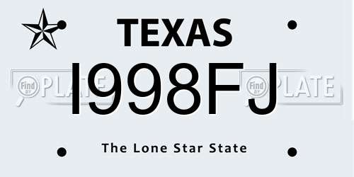 I998FJ Texas License Plate