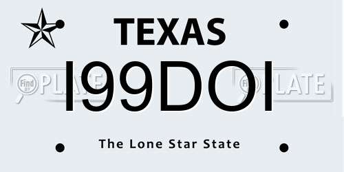 I99DOI Texas License Plate