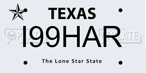I99HAR Texas License Plate