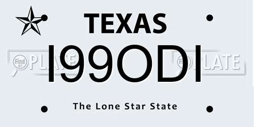 I99ODI Texas License Plate