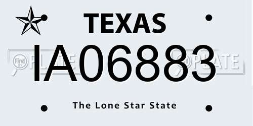 IA06883 Texas License Plate
