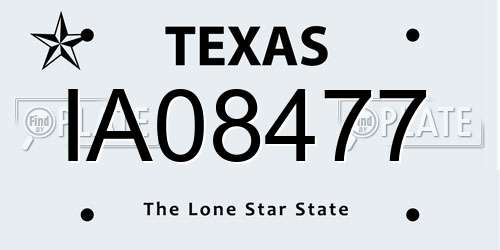IA08477 Texas License Plate