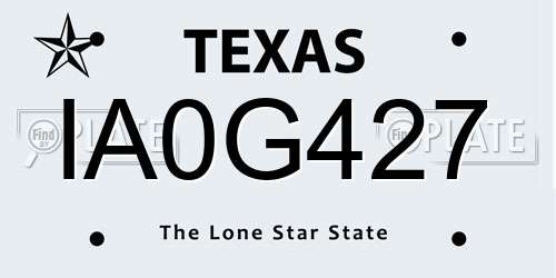 IA0G427 Texas License Plate