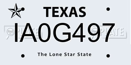 IA0G497 Texas License Plate