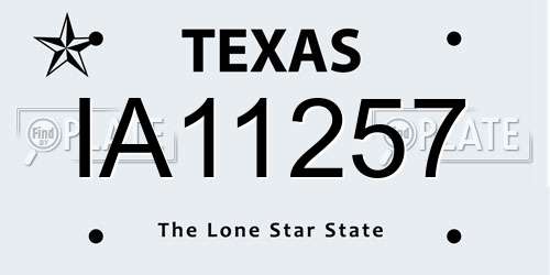 IA11257 Texas License Plate