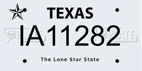 IA11282 Texas License Plate