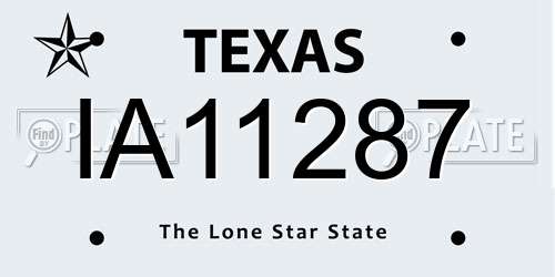 IA11287 Texas License Plate