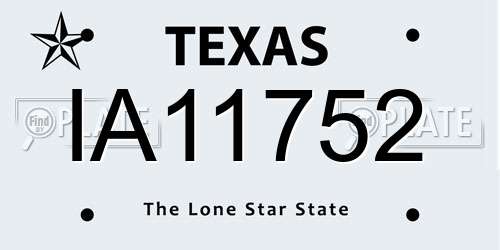 IA11752 Texas License Plate