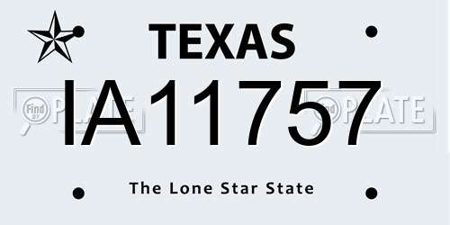 IA11757 Texas License Plate