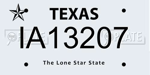 IA13207 Texas License Plate