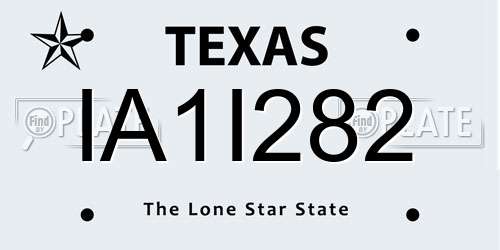 IA1I282 Texas License Plate
