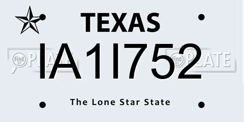 IA1I752 Texas License Plate