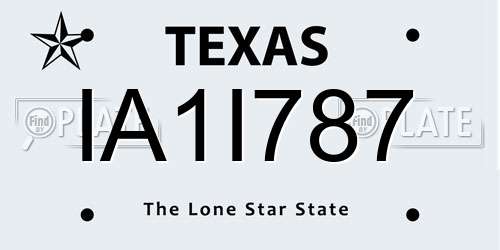 IA1I787 Texas License Plate