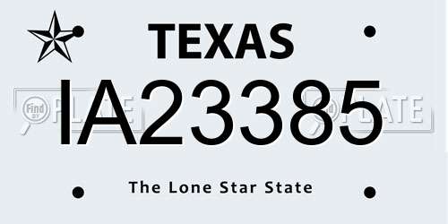 IA23385 Texas License Plate