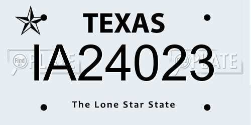 IA24023 Texas License Plate