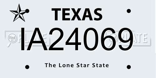 IA24069 Texas License Plate