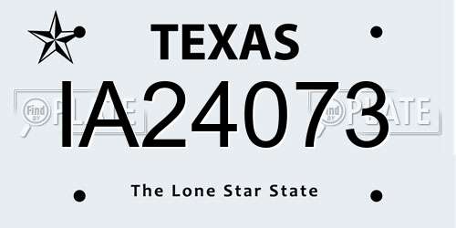 IA24073 Texas License Plate