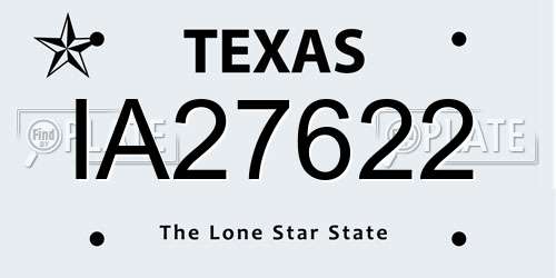 IA27622 Texas License Plate