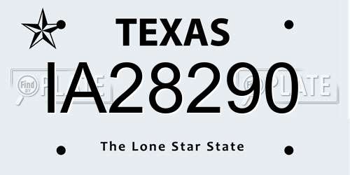 IA28290 Texas License Plate