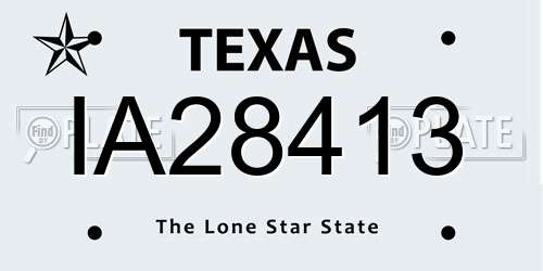 IA28413 Texas License Plate