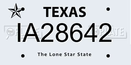 IA28642 Texas License Plate