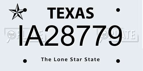 IA28779 Texas License Plate