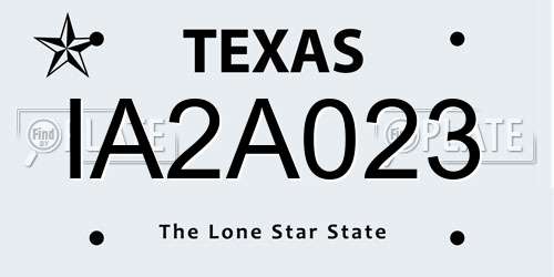 IA2A023 Texas License Plate