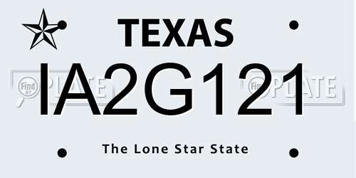 IA2G121 Texas License Plate
