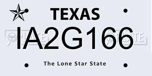 IA2G166 Texas License Plate