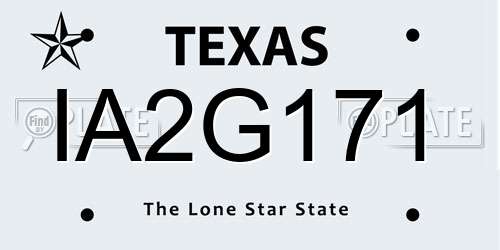 IA2G171 Texas License Plate