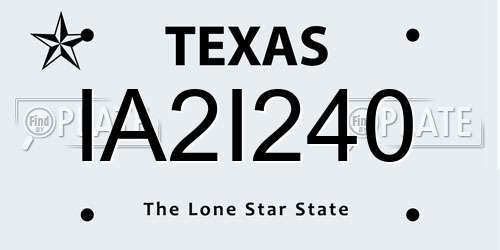 IA2I240 Texas License Plate