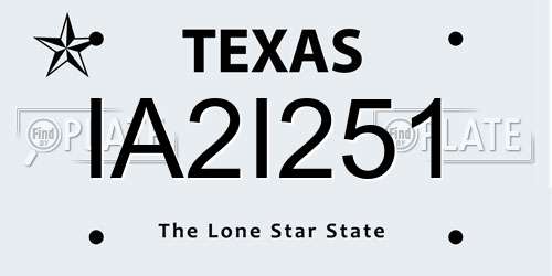IA2I251 Texas License Plate