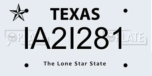 IA2I281 Texas License Plate