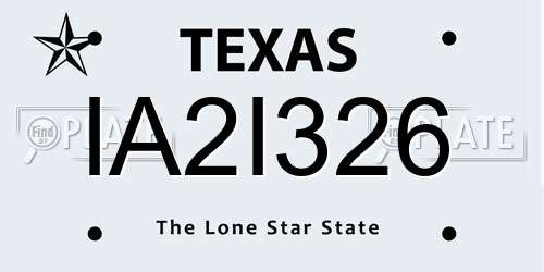 IA2I326 Texas License Plate