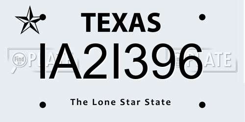 IA2I396 Texas License Plate