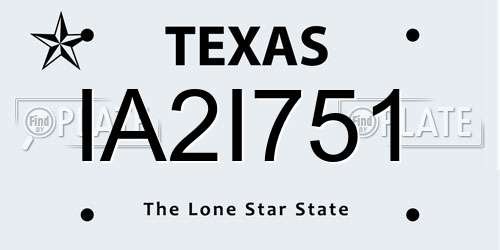 IA2I751 Texas License Plate