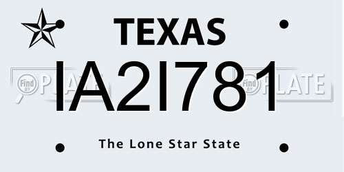 IA2I781 Texas License Plate