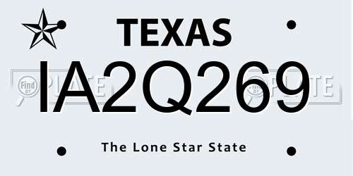 IA2Q269 Texas License Plate
