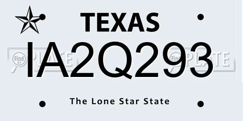 IA2Q293 Texas License Plate