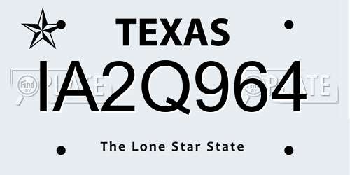 IA2Q964 Texas License Plate