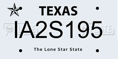 IA2S195 Texas License Plate