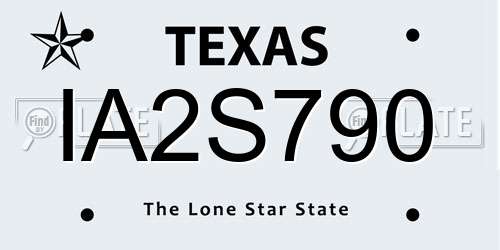 IA2S790 Texas License Plate